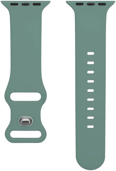 Horlogebandje voor "Dames" Apple Watch Series 1/2/3/4/5/6/7/8/9/10/SE - Maat: 38 mm/40 mm/41 mm/42 mm - Zeegroen Rubber