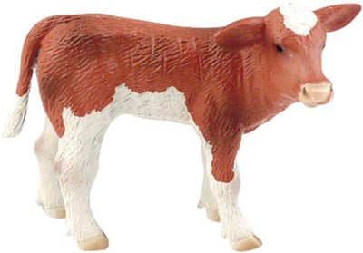 Bullyland 62630 – Speelfiguur en verzamelfiguur Kalf Mona bruin/wit – ca. 5,5 cm – levensecht en detailrijk vormgegeven – ideaal als educatief speelfiguur en klein cadeautje voor kinderen vanaf 3 jaar.