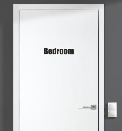 Deursticker - Bedroom - Zwart 15,5x3,5