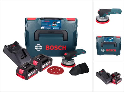 Bosch GEX 18V-125 Professionele snoerloze excenterschuurmachine 18 V 125 mm borstelloos + 2x accu 5.0 Ah + lader + L-BOXX