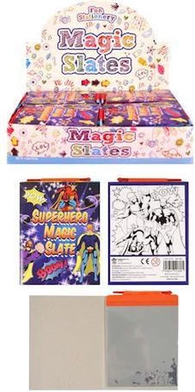 144 Stuks - Magische Tekenbord Boekjes - Model: Super Helden - In Display - Uitdeelcadeautjes - Traktatie voor kinderen - Jongens