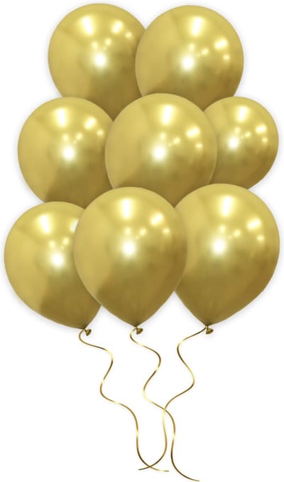 LUQ - Luxe Chrome Gouden Helium Ballonnen - 50 stuks - Verjaardag Versiering - Decoratie - Latex Ballon Chrome Goud