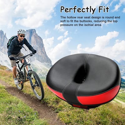 Breed Fietskussen - Ergonomisch Fietszadel - Comfortabel Fietsen - Geen Neus Ontwerp - Standaard Maat - Zwart