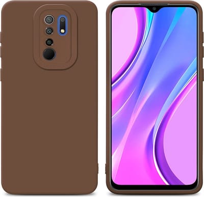 Cadorabo Hoesje geschikt voor Xiaomi RedMi 9 in FLUID BRUIN - Beschermhoes gemaakt van flexibel TPU silicone Cover Fluid Case