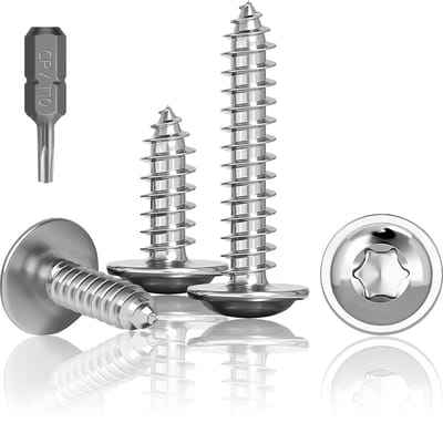 100 Pieces Sheet Steel Screws Stainless Steel M3X10mm Self Tapping Screws with Disk, A2 V2A Torx Screws Full Thread - ShopVlot