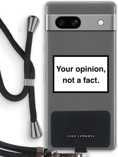 Case Company® - Hoesje met koord geschikt voor Google Pixel 7A hoesje met Koord - Your opinion - Telefoonhoesje met Zwart Koord - Bescherming aan alle Kanten en Over de Schermrand