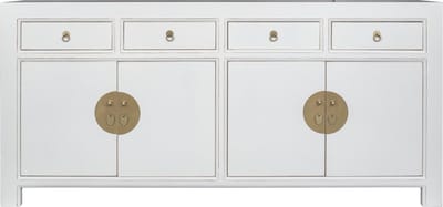 Fine Asianliving Chinese Dressoir Sneeuw Wit - Orientique Collectie B180xD40xH85cm Chinese Meubels Oosterse Kast