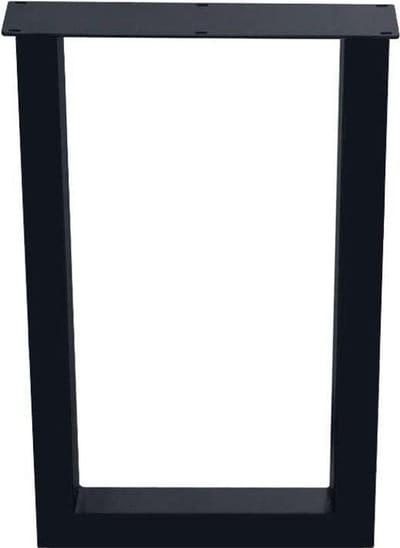 FLE - Stalen U tafelpoot zwart gepoedercoat 60 bij 8 cm en hoogte 90 cm (koker 8 x 8 cm) - barpoot - tafelpoot