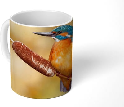 Mok - Koffiemok - IJsvogel - Natuur - Vogel - Mokken - 350 ML - Beker - Koffiemokken - Theemok