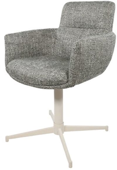 Eetkamerstoel William - off-white draaipoot 360 - Field Green 356 - eetkamerstoelen set van 2