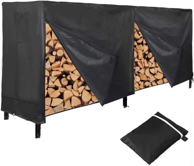 Brandhout Rekhoes - Houtopslag Beschermer - Hout Droog Houden - Waterdicht 420D Oxford - 250x65x110 cm - Zwart