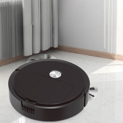 THEROB Smart robot stofzuiger (zwart) met borstels en Veegdoek. 3 in 1.Zuigen, vegen en dweilen.