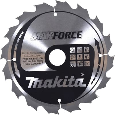 Makita B-32150 Cirkelzaagblad Hout | Makforce | 210 x 30 mm | 16-tands