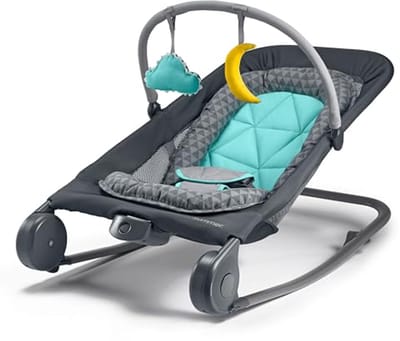 2-in-1 Zomer Bouncer en Rocker Duo - Baby Bouncer met Dempende Trillingen en Compacte Opbergruimte