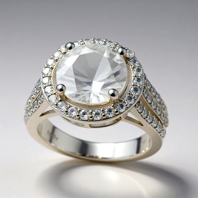 Cavill - Zilveren ring met 3,105 ct Mexicaanse Danburiet - 925 Sterling Zilver - 60 Cambodjaanse Zirkonen - Elegant, Luxe Ringen