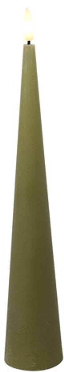 Countryfield LED kegelkaars rustiek speelgoed decoratie beige 29,5cm.