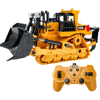 1:24 2.4G 9CH RC Bulldozer RC tracteur camion véhicules d'ingénierie de Construction avec une clé plastic bucket orange