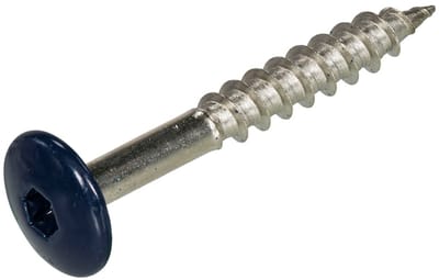 Schroeven voor montage Trespa platen Torx 20 - 4,8 x 25 mm - RVS - Deeldraad - Staalblauw RAL 5011 (100 stuks)
