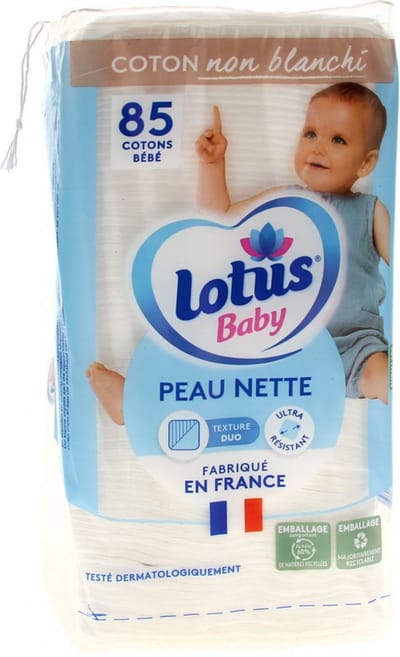 Lotus Baby Peau Nette - Baby wattenschijfjes - 85 wattenschijfjes