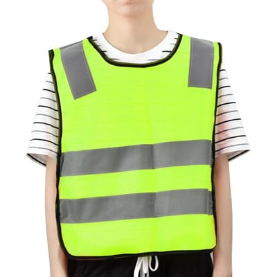 Hoge Zichtbaarheid Kinderen Kind Reflecterend Verkeersveiligheidsvest Nachtwandelen(Fluorescerend Groen)
