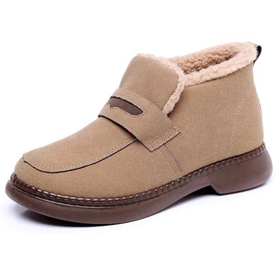 Dames Korte Laarzen Winter Warm Fur Sneeuwlaarzen Damesmode Casual Katoenen Schoenen Platformlaarzen Waterdicht Antislip Comfortabele Platte Schoenen 36