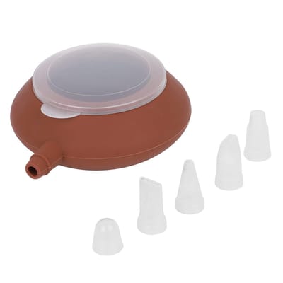Dailygoods- Spuitzak Herbruikbaar - Spuitmondjes - Taartdecoratie - Siliconen - Maat: 6,5 x 11 x 5,2 cm - Eenvoudig schoon te maken - Bakspuit