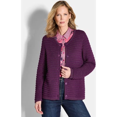 Tricot jasje van katoen en Lurex - bessen - Gr. 40 van Goldner Fashion