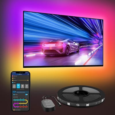 RGBIC Led TV Achtergrondverlichting voor 40-50 Inch TV - Slimme Wifi Ledstrip met App en Spraakbediening