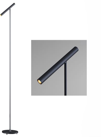 Artdelight - Vloerlamp Kansas H 140 cm touch dimmer zwart