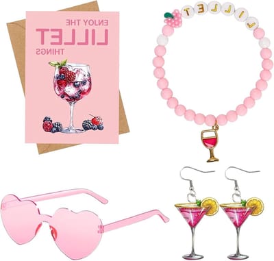 Cadeauset voor Vrouwen met Glazen, Armband, Oorbellen en Wenskaart - Perfect voor Verjaardagen en Vriendschap