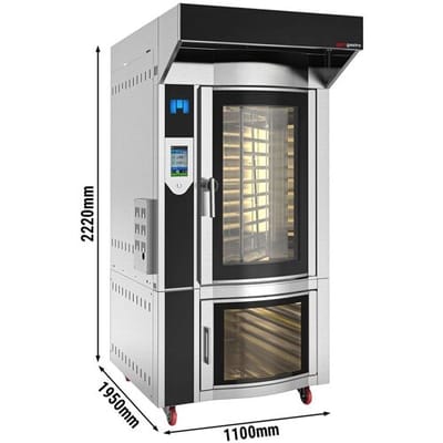 GGM Gastro Rotierender Gas-Bäckerei-Heißluftofen mit Dampffunktion - Touch - 10x EN 600x400 - inkl. Haube & Gärschrank