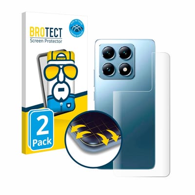 BROTECT - Screenprotector voor Xiaomi 14T Pro (Achterkant) - Folie Beschermfolie transparant volledig dekking - 2 Stuks
