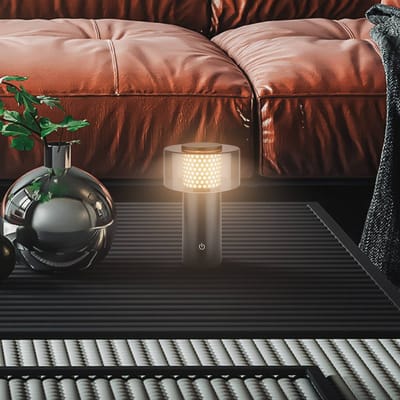 BRILONER Gila – Tafellamp oplaadbaar – dimbaar – draadloos – IP44 – 3.000K warm wit licht – USB-C – geheugenfunctie – zwart-goud – Ø15 x 19 cm