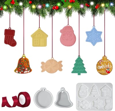 3 Siliconen Vormen voor Kerstmis - DIY Hangers van Sneeuwvlokken en Eland voor Epoxyhars en Kerstdecoratie