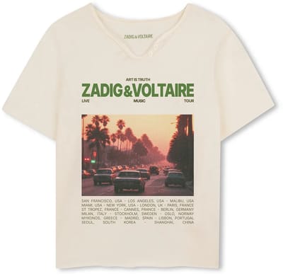 Zadig & Voltaire X60578 T-shirt Met Korte Mouwen Beige 6 Years Jongen