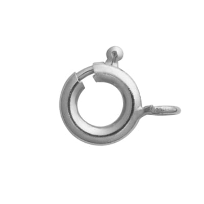 Veerring – 925 sterling zilver, gerhodineerd, wit – Ø 7 mm – zonder kraag