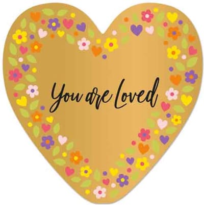 Wenskaart - You are loved - liefde - moederdag - valentijn - XL kaart - Hart van goud - Artige - wenskaart met standaard