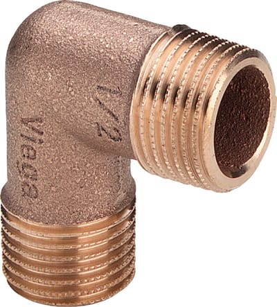 Viega Hoek 90 graden, R 1/2 roodkoper of siliciumbrons Model 3091, 317973