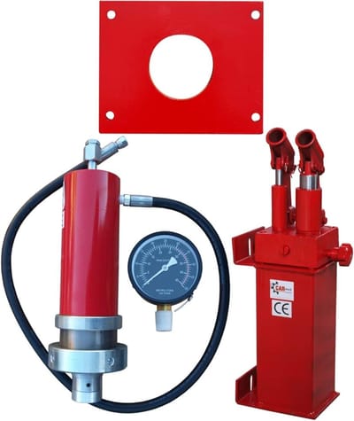 Werkplaatspers Set - Hydraulische Pers - Onderdelen Persen - Dubbele Aandrijving Pomp - 30 Ton Capaciteit - Rood