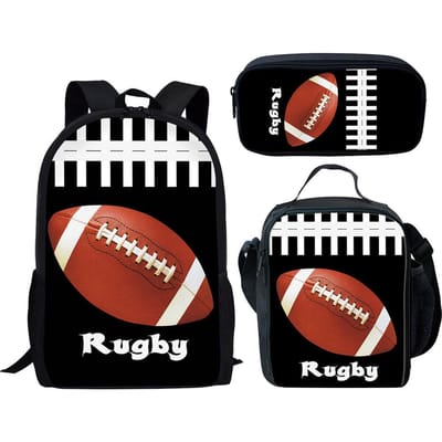 Mode Nieuwigheid Basketbal Voetbal Honkbal 3D Print 3 stuks/Set leerling Schooltassen Laptop Dagrugzak Rugzak Lunchtas Etui