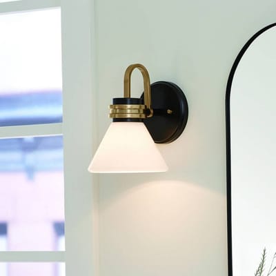 Kichler LED Wandlamp Farum | 1X E27 Max 3W | Black with Champagne Bronze