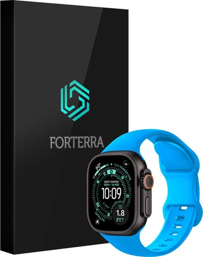Smartwatchbandje Geschikt voor Apple Watch Ultra 1, 2, 3 (49 mm) - Verstelbaar Siliconen Bandje - Blauw
