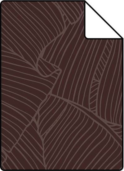 Proefstaal ESTAhome behang bladeren bordeaux rood - 26.5 x 21 cm - 131165-S