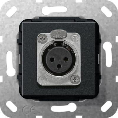 Gira D-Series XLR Socket Basis Element Zwart Mat - 566710