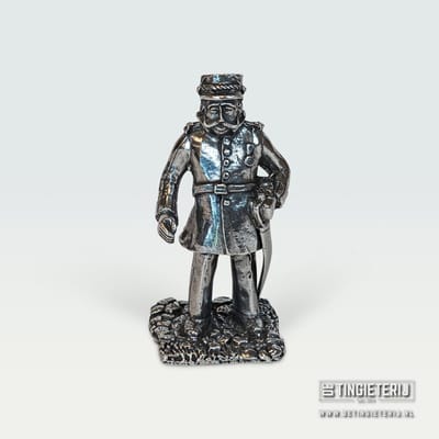 Tinnen Koddebeier / Veldwachter Beeldje – Handgemaakt Miniatuur Historisch Beroep – Uniek Cadeau & Decoratie