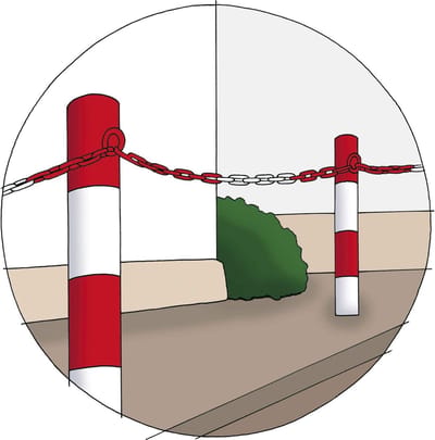 Dörner + Helmer Premium kunststofketting polyethyleen barrièreketting rood-wit UV-bestendig 25m voor opritten, parkeerplaatsen, markering