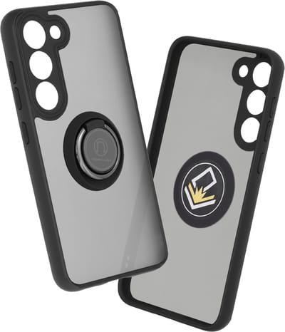 Hoesje geschikt voor Samsung Galaxy S23 - Techsuit Glinth Back Cover met ring en magneet - Zwart