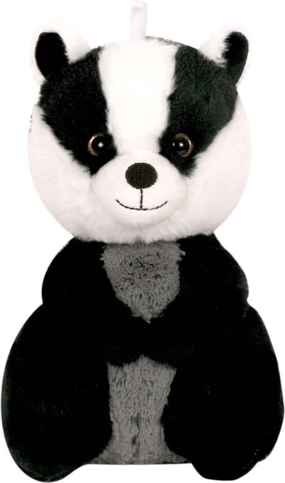 Knuffeldier Das - zachte pluche stof - dieren knuffels - zwart/grijs - 24 cm - bosdieren