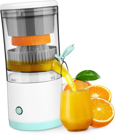 longziming -Elektrische Citruspers met USB-oplading – Draagbare Sapmaker voor Sinaasappels, Citroenen en Limoenen – Krachtige Automatische Juicer met Afneembare Perskegel voor Vers Sap Thuis, op Reis of op Kantoor