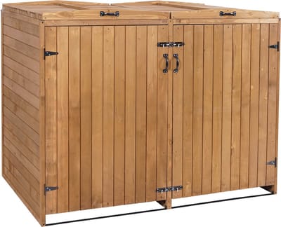 XL 2/4 delig Kliko Ombouw - Containerombouw - uitbreidbaar 126x158x98cm hout ~ bruin